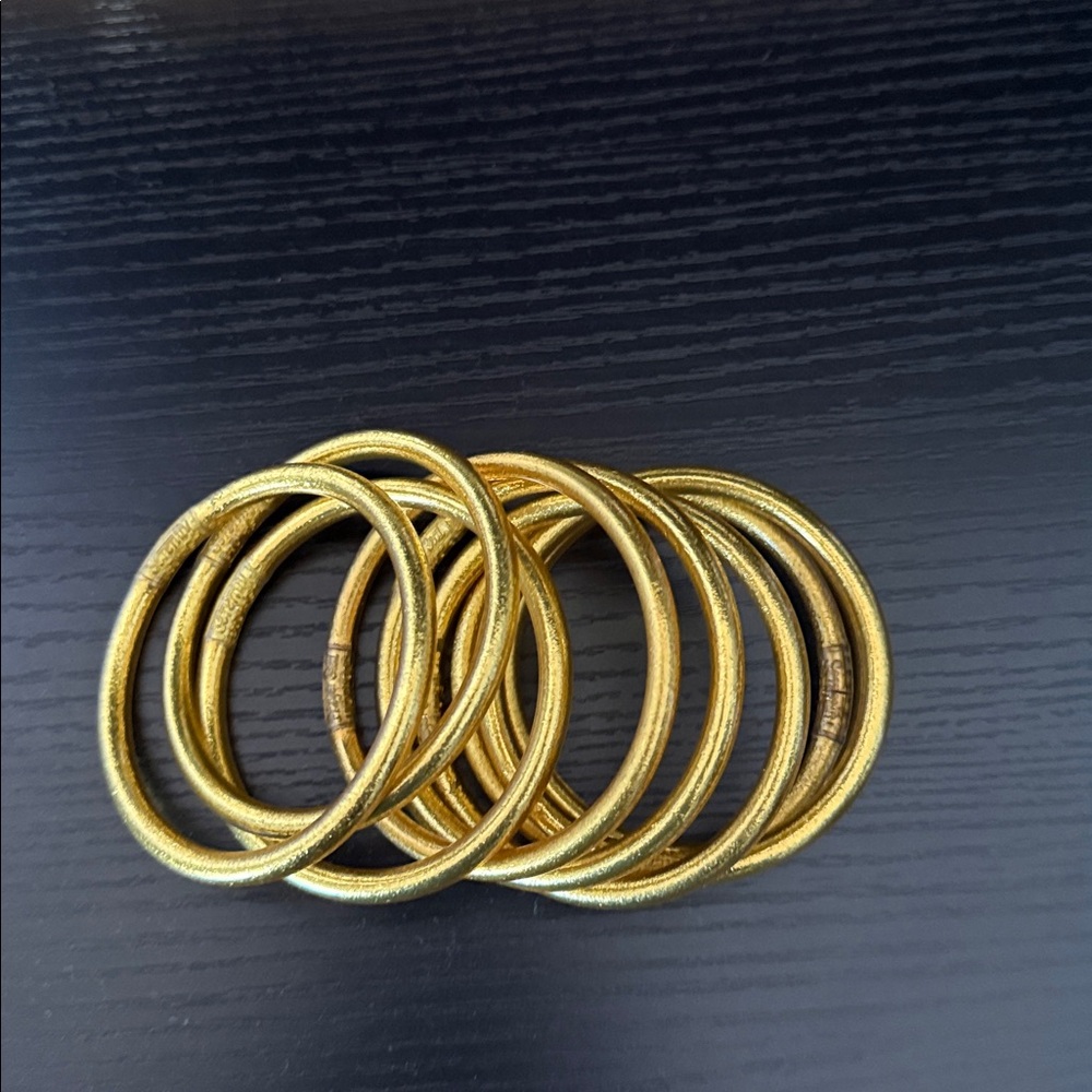 Set of 9 gold BUDHAGIRL all weather bangles